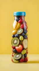 bottle with fruits
