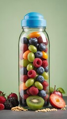 fresh fruits in the bottle