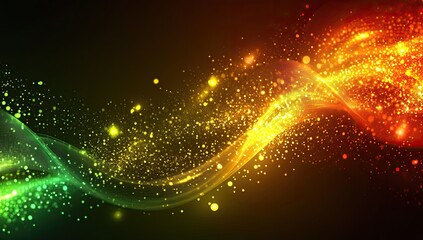 Obraz premium Abstract digital background with glowing light waves and blurred dots