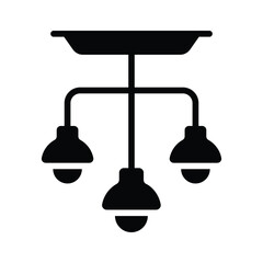 A premium glyph icon of artistic ceiling lamps