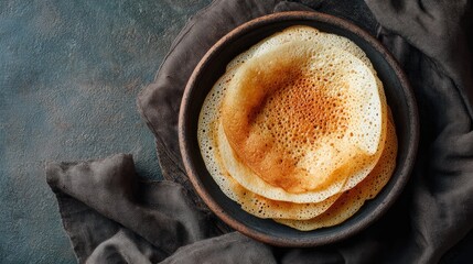 Sri Lanka dish Hoppers Bowl-shaped coconut milk pancakes crispy edges with soft center