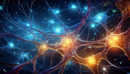 Obraz premium glowing neural connections intricate network of neurons and synapses
