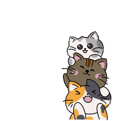 Trio cartoon cat illustration 