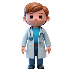 Fototapeta premium 3d doctor carton with stethoscope
