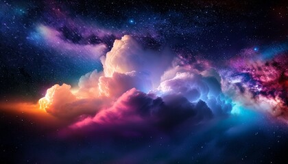 Fototapeta premium colorful clouds in a dark cosmos