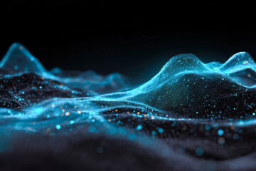 Digital data waves representing futuristic technology and innovation