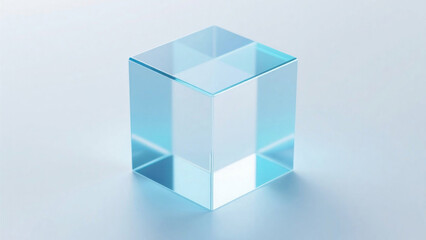 Fototapeta premium Transparent Glass Cube Showcase