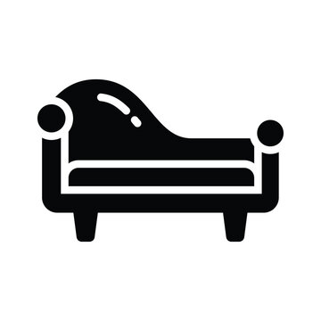 A classy glyph icon of elegant home divan