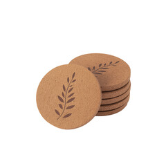  stack of elegant coasters isolated on white background