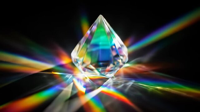 Abstract Crystal Light Effect showing Colorful Rainbow Spectrum in Motion for dynamic background. Abstract Light Effect concept. Dynamic 4K video clip