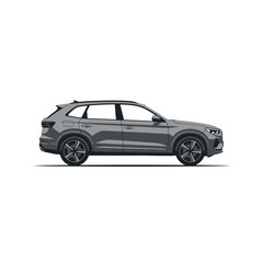 Fototapeta premium Gray Modern SUV Car Illustration
