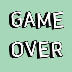 A bold game over text graphic in a retro style, perfect for video game enthusiasts and arcade nostalgia