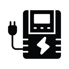 A utility glyph icon of electric usage meter