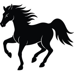 Galloping Horse in Motion – Powerful Stallion Running Fast, Dynamic Animal Action, Wild Horse Speed Movement on Field