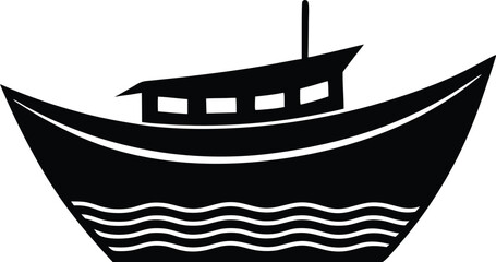 Boat Floating on Calm Water &ndash; Scenic Lake View, Tranquil River Boat, Peaceful Water Reflection, Nature Landscape with Small Boat