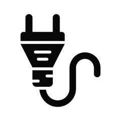 A basic glyph icon of home electrical plug