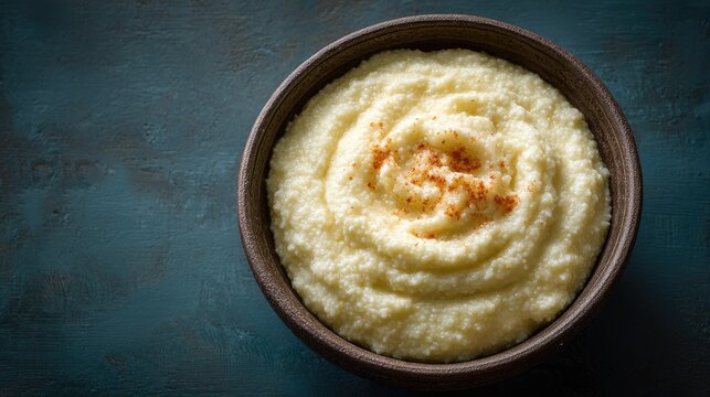 Swaziland dish Sishwala Thick maize porridge white and stiff