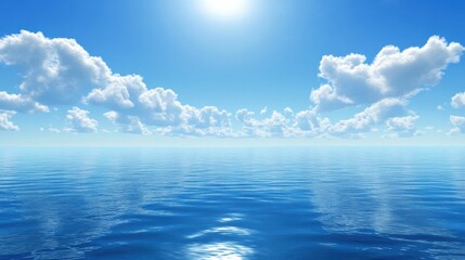 Serene Calm Lake Under Bright Blue Sky © Cik In