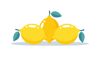 Cartoon-style lemons with subtle shadows and bold highlights, perfect for fresh organic branding or modern food illustrations.