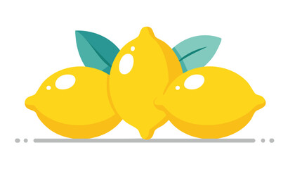 Cartoon-style lemons with subtle shadows and bold highlights, perfect for fresh organic branding or modern food illustrations.