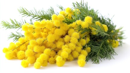 Bright yellow mimosa bouquet