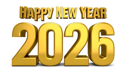 Gold 3D Happy New Year 2026 greeting (1)