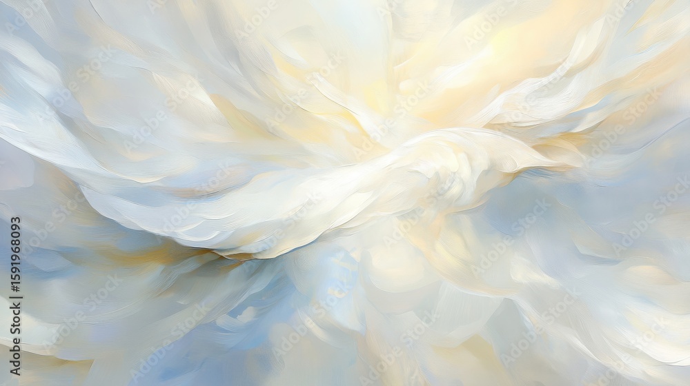 Aufkleber soft floating feathers in abstract visual composition