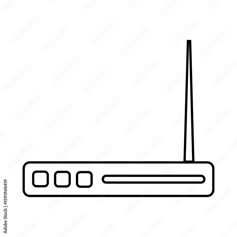 Poster router device icon. network hardware symbol. internet connectivity vector. wireless equipment outlin