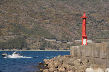 愛媛県　伊予三崎港井野浦第一防波堤灯台