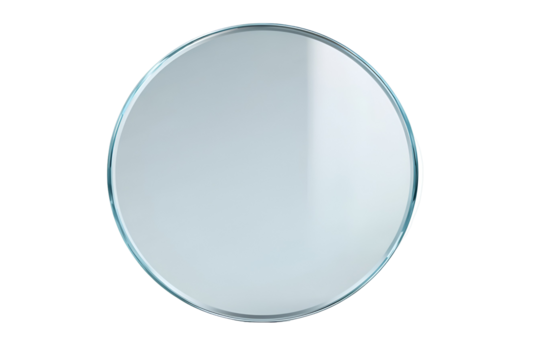 Oval glass mirror bathroom decor reflection light blue