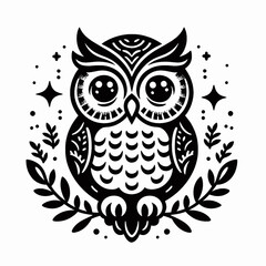 Obraz premium owl on a branch, owl on white background, owl, owl in the night, owl on a tree, owl on white, owl with wings, owl on tree branch
