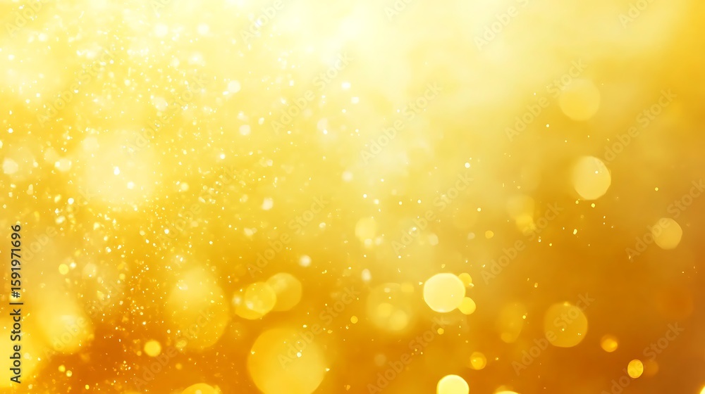 Poster abstract golden bokeh light background with sparkling dust and flare effect