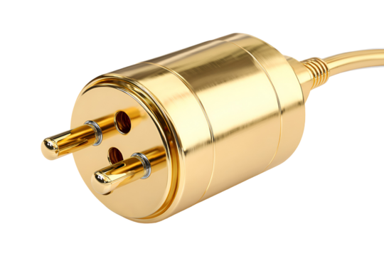 Gold electrical plug connector power cable luxury