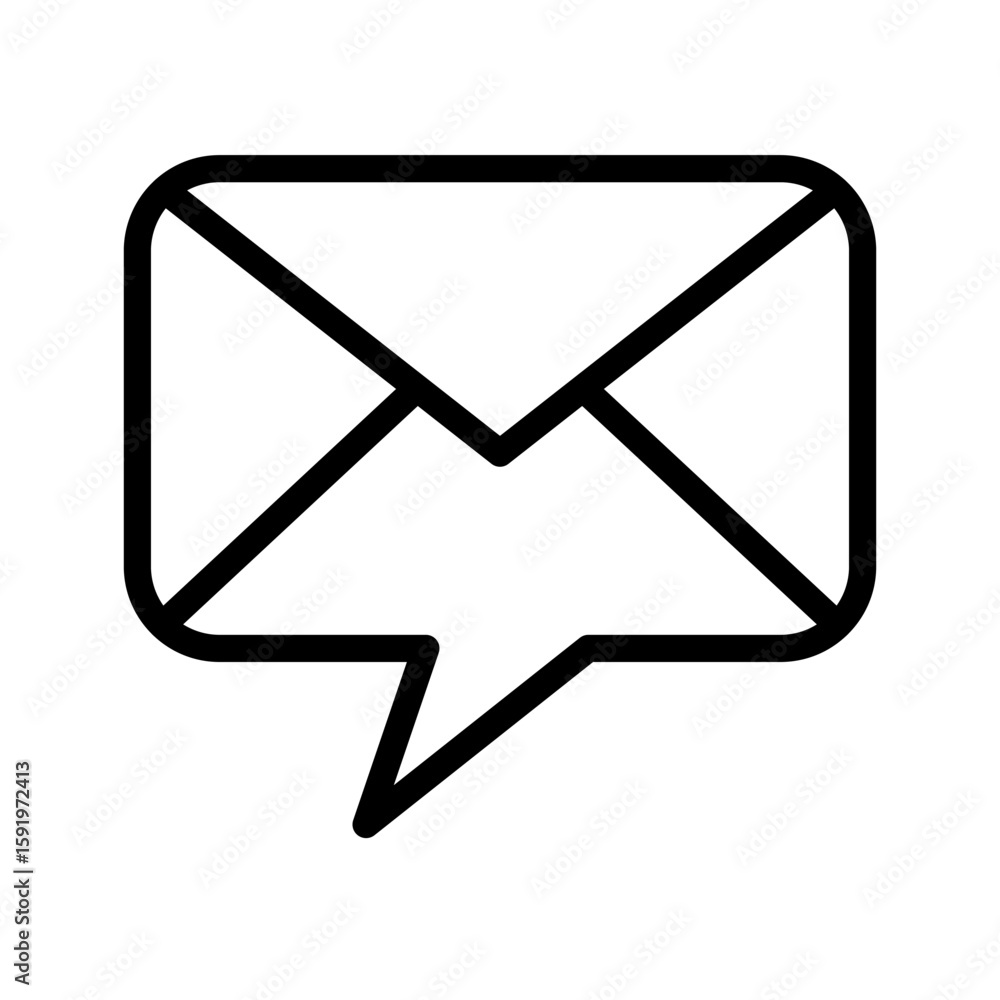 Poster mail message icon. envelope chat symbol. communication vector graphic. notification bubble element.