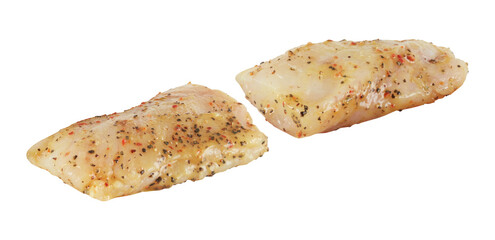 Fish with fresh chili cut out isolated transparent background