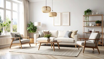 Light-filled, modern living room