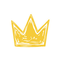 Royal crown icon hand drawn doodle sketch illustration for king queen prince princess jewelry luxury symbol yellow blue graphic vector design emblem
