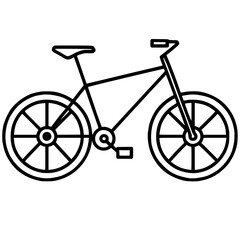 Fototapeta premium Black Outline Bicycle Icon Isolated 