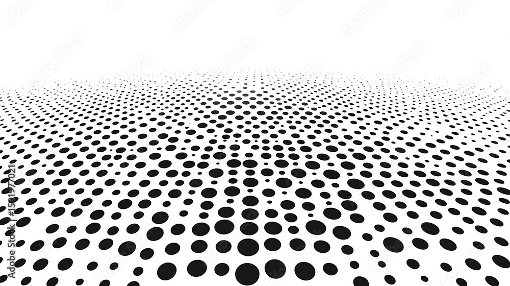 Aufkleber perspective dot pattern on white background creating a sense of depth