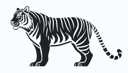 Obraz premium Tiger silhouette vector