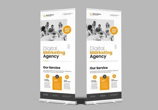 Business Rollup Banner Design Template for Corporate Promotion