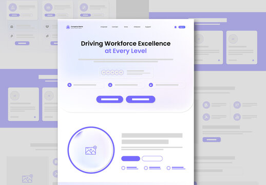 Wireframe Landing Page Template for Website Prototyping UX Design