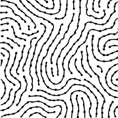 Abstract black and white pattern of swirling organic lines and shapes
