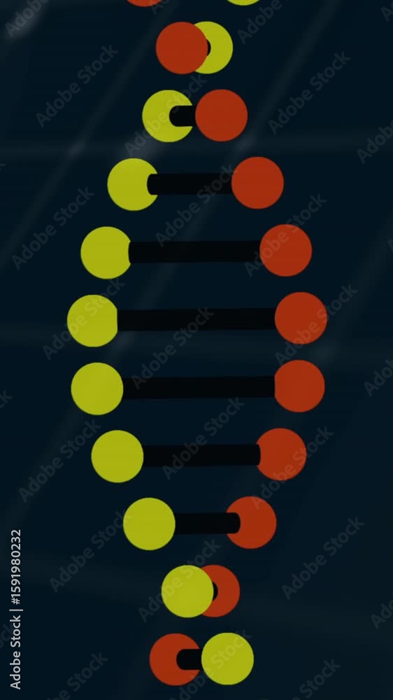 Poster dna strand and binary coding processing, scientific animation in laboratory setting