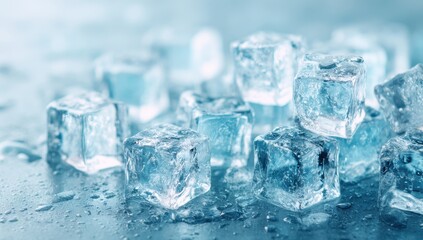 Ice cubes, close-up, cool, refreshing