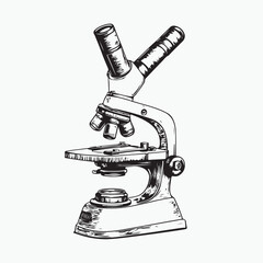 microscope isolated on white background