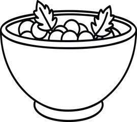 Fresh salad bowl with vibrant ingredients isolated on white background