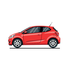 Naklejka premium Red Compact Car Illustration on White