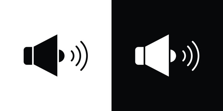 Volume icons flat vector concept. Black and white illustrations
