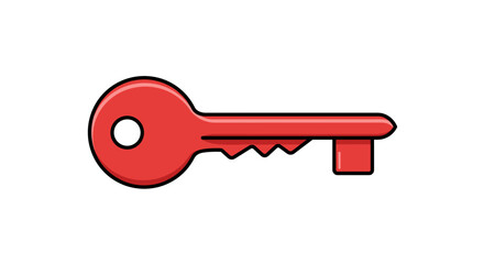 Red key illustration on a white background